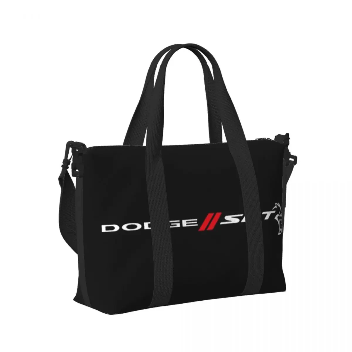 

Custom SRT Hellcat Demon Dodge Challenger Car Racing Beach Travel Bag Tote Bags for Gym Yoga Women Shopping Duffle Shoulder Bag