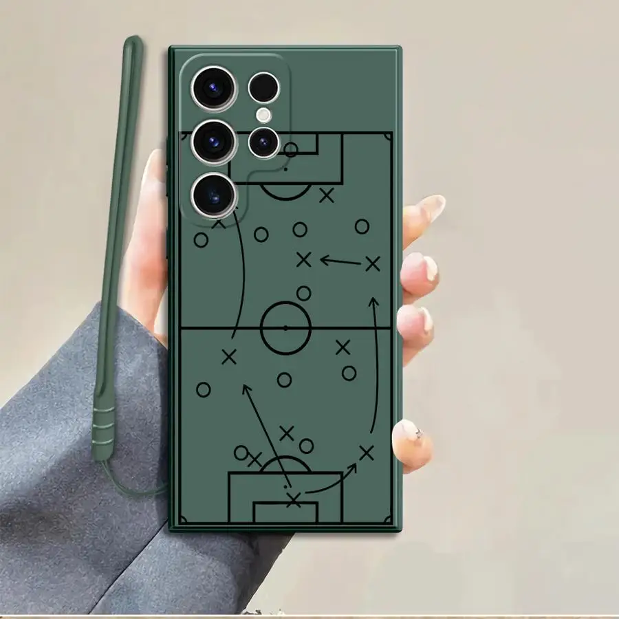 Football Tactical Plan Phone Cover Case for Samsung Galaxy S26 Ultra S22 S21 S24 S23 S25 Plus S20 FE Note 20 10