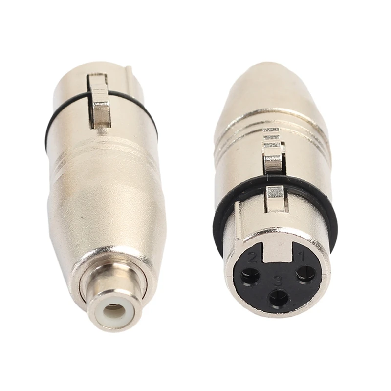 2Pcs XLR To RCA Adapter, RCA Female To XLR Female Adapter Jack Plug Adapter