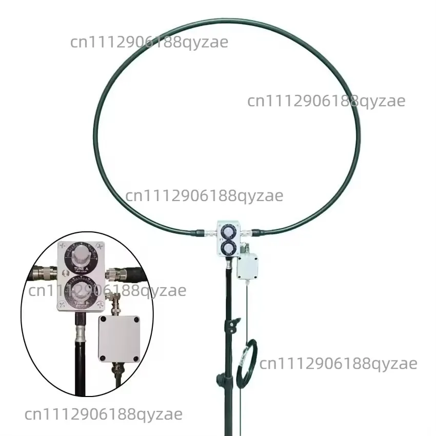 20W Low-noise Shortwave Loop Antenna - 5-30MHz Adjustable Small Antenna for High-frequency Transceivers