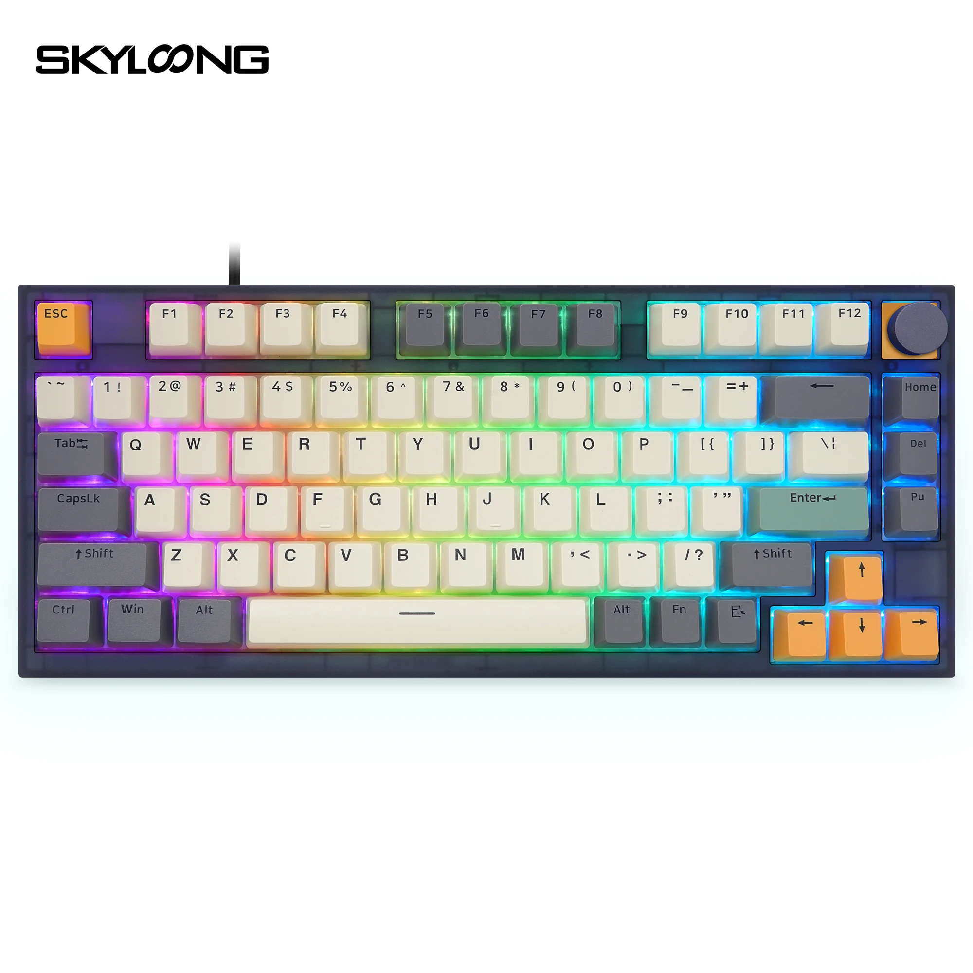 

Skyloong GK75 newest hotswap transparent RGB 75% optical switch PBT keycaps gaming mechanical keyboard