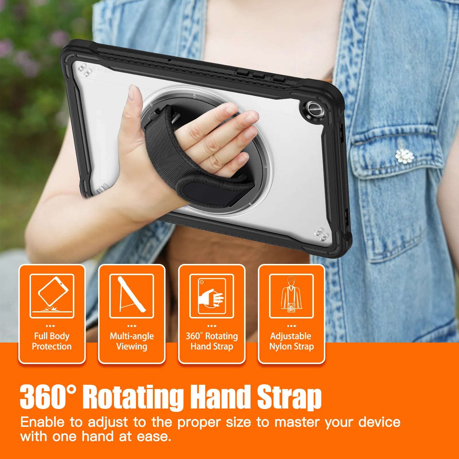 Case For Samsung Galaxy Tab A9+Plus 11 SM-X210 X215 X216 5G A9 8.7 SM-X110 Heavy Duty Shockproof Cover Funda+Shoulder Strap Case