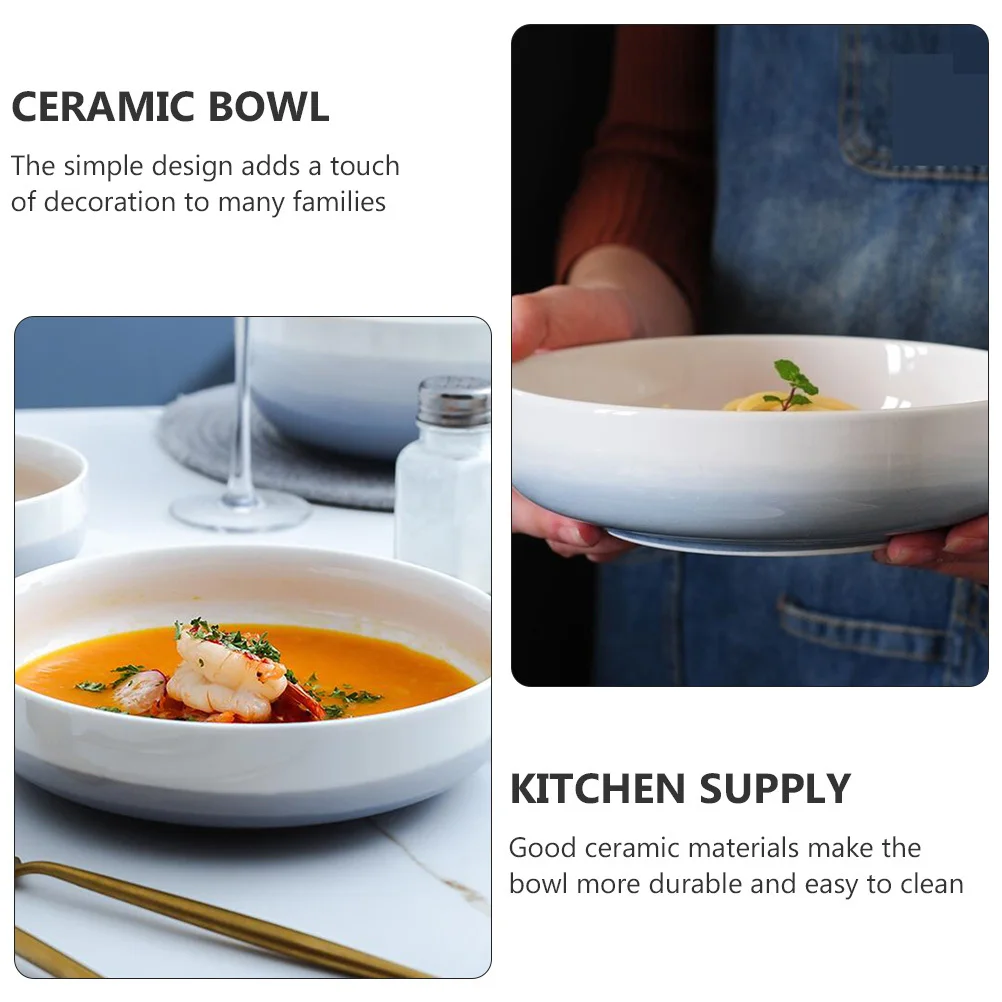

Ceramic Soup Salad Rice Bowl Fruit Holder Easy Clean Kitchen Dining Table Decoration Gift Versatile 1Pcs