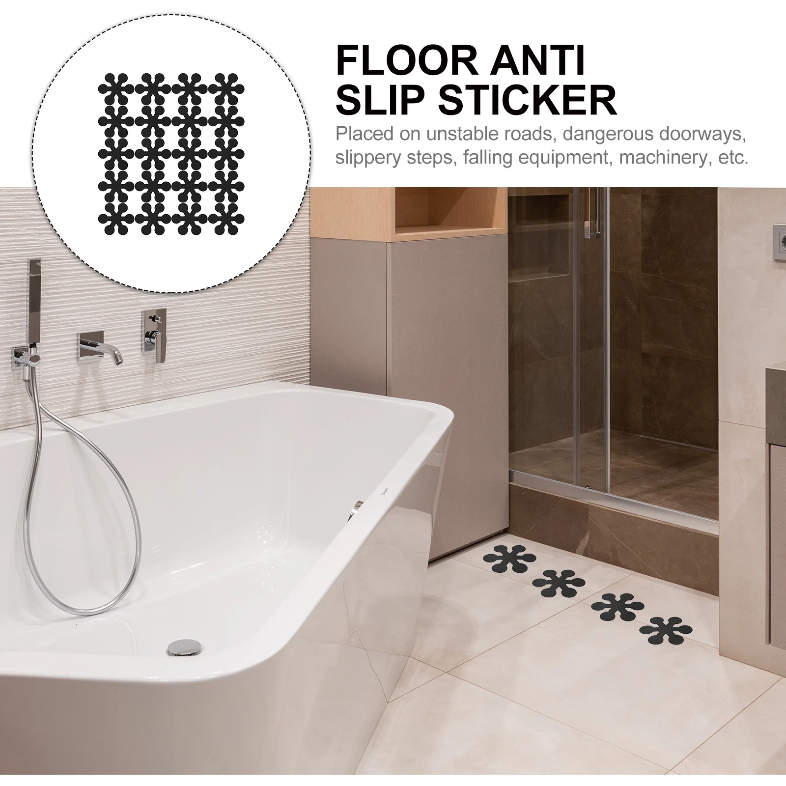 

20Pcs Anti-Slip Stickers Non-Slip Floor Tape for Bathtub Indoor Outdoor Stair Treads Safety Grip Strips