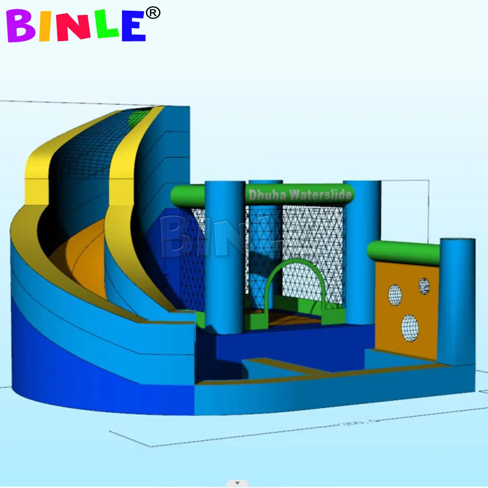 Kommerziellen Bunte Aufblasbare Wasser Rutsche Bounce Haus Mit Pool Für Kinder, Hinterhof Wasser Rutsche Combo Springen Prahler Outdoor