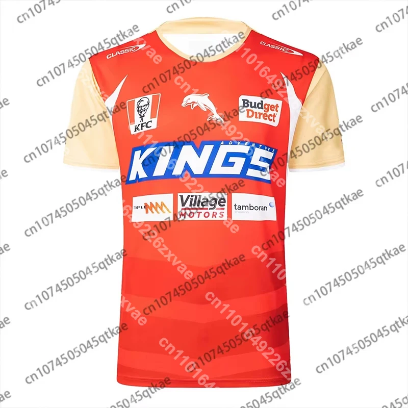 

New Arrival Australian NRL 2025 Dolphins MENS Home Jersey Summer Men Training Jersey Adult&Kid Breathable Sport Rugby Jersey