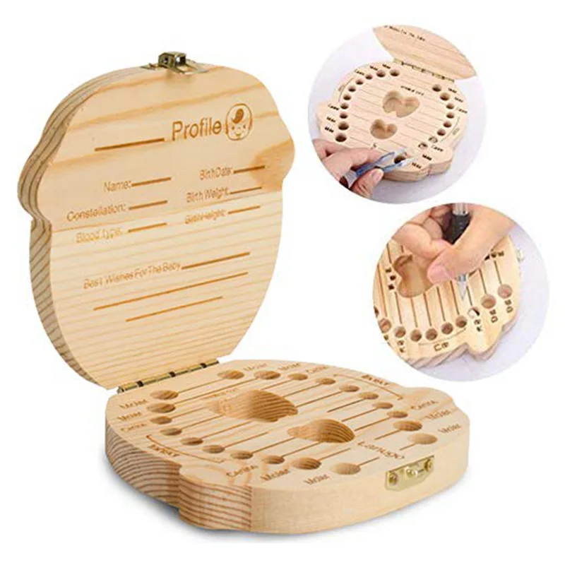 Zahn Box Baby Zähne Lagerung Box Holz kinder Zähne Souvenir Lagerung Box Baby Geschenk Box Baby Andenken 13-24m