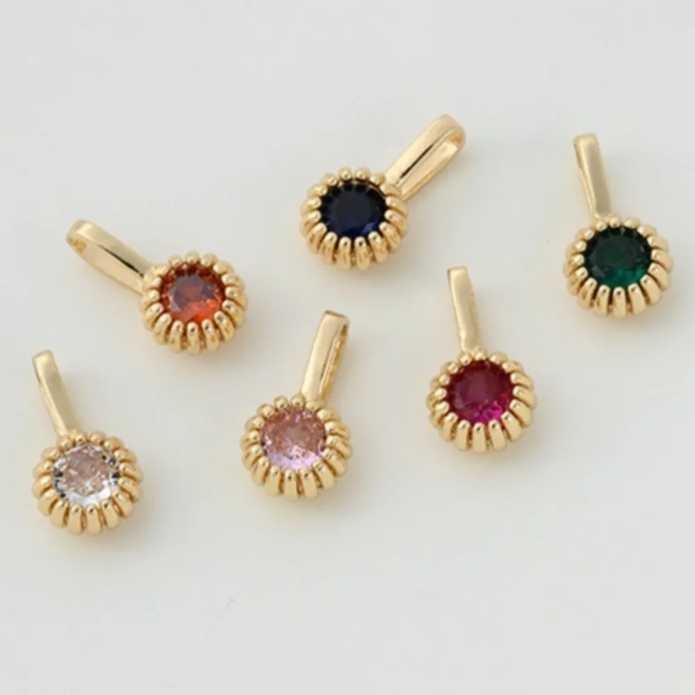 

1 шт. медные подвески 14 К золото цвет кружева инкрустированный цирконом кулон DIY ювелирные изделия ручной работы браслет ожерелье циркониевый кулон аксессуар