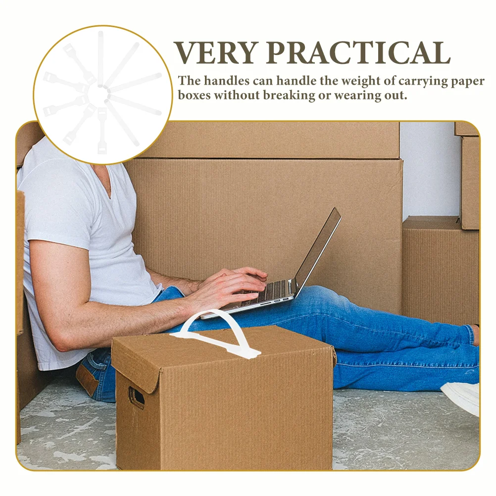 120 Sets Replacement Carton Handle Adhesive Carry Handles for Boxes Grab Transparent Pp