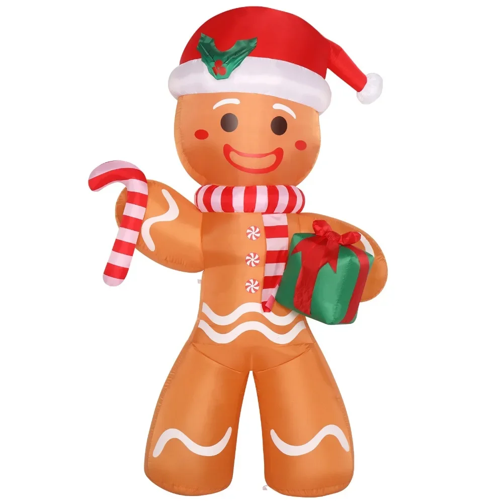 8ft gingerbread man holding gift 5 LED lights garden gingerbread man decoration 15W Christmas  gingerbread man