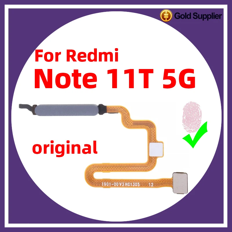 Original For Xiaomi redmi note 11T 5g Fingerprint Sensor Home Return Key Menu Power Button Flex Ribbon Cable