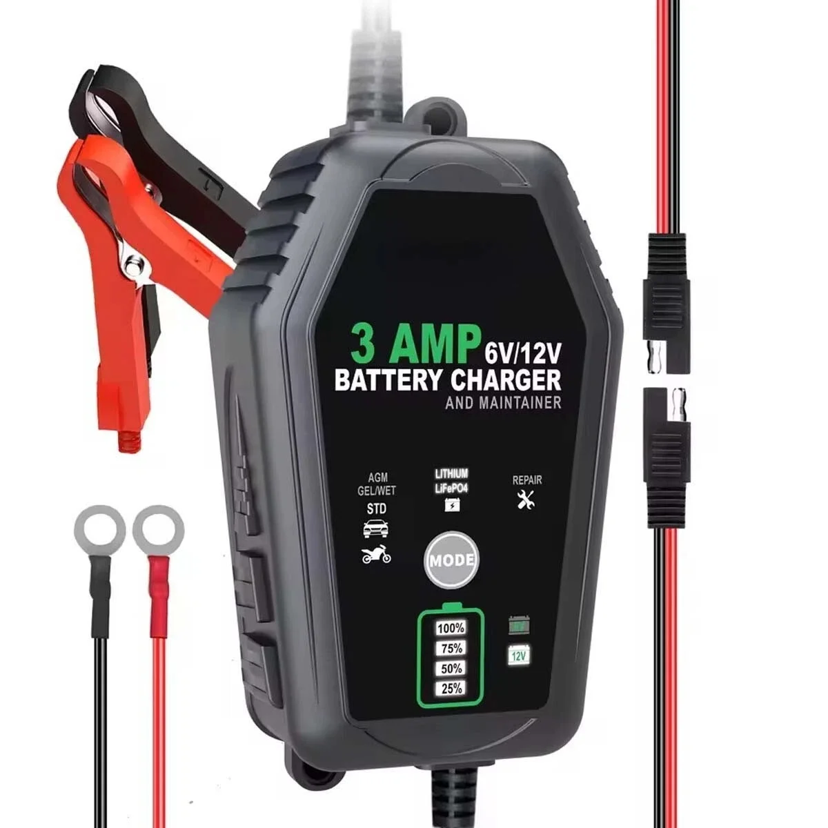 

Автомобильное зарядное устройство, автоматическое зарядное устройство, зарядное устройство для мотоцикла, короткое замыкание для наружных автомобильных применений, свинцово-кислотное устройство