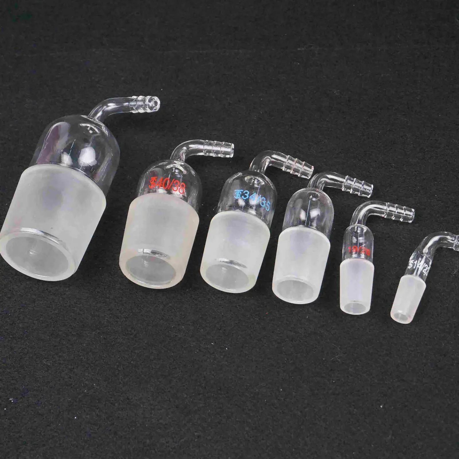 실험실 용품 34/35 40/38 50/46 조인트, 90 도 벤드 호스 입구 연결 어댑터, 실험실 유리 용품