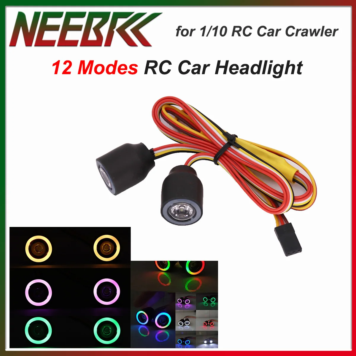 12 طرق RC سيارة العلوي 2LED أضواء مصباح ل 1/10 RC سيارة الزاحف نموذج محوري SCX10 TRX4 D90 جيب رانجلر 90046 90047 أجزاء #1