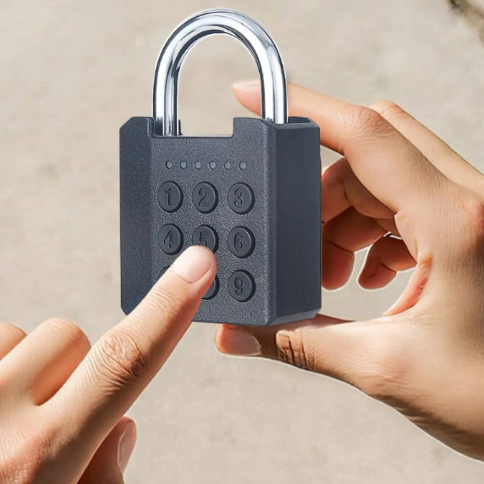Smart Padlock Waterproof Combination Padlock with Keys Button Code Lock Anti-Theft Security Hardware Key Spare Key Access