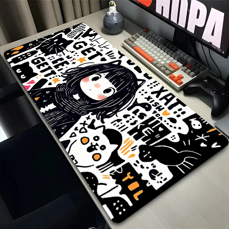 Mouse Pad PC Non Slip Rubber Mousepad Laptop Gamer Cabinet Keyboard Pad Office Computer Gaming Desk Mouse Mat HD Trendy Graffiti
