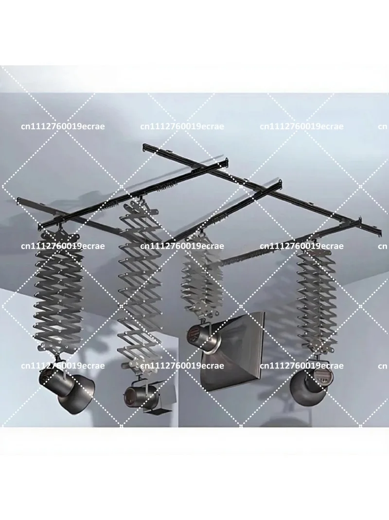 Ceiling Rail System with 4 Pantographs, Heavy Duty Curtain Track Mount