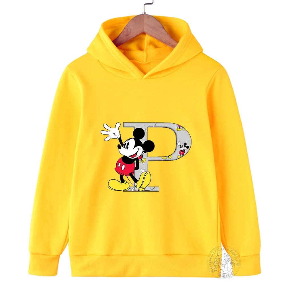 Mickey Clothing Children\'s cartoon letters abcd Long sleeve printed hoodie Children\'s clothing Boys Sweatshirt spring fall tops