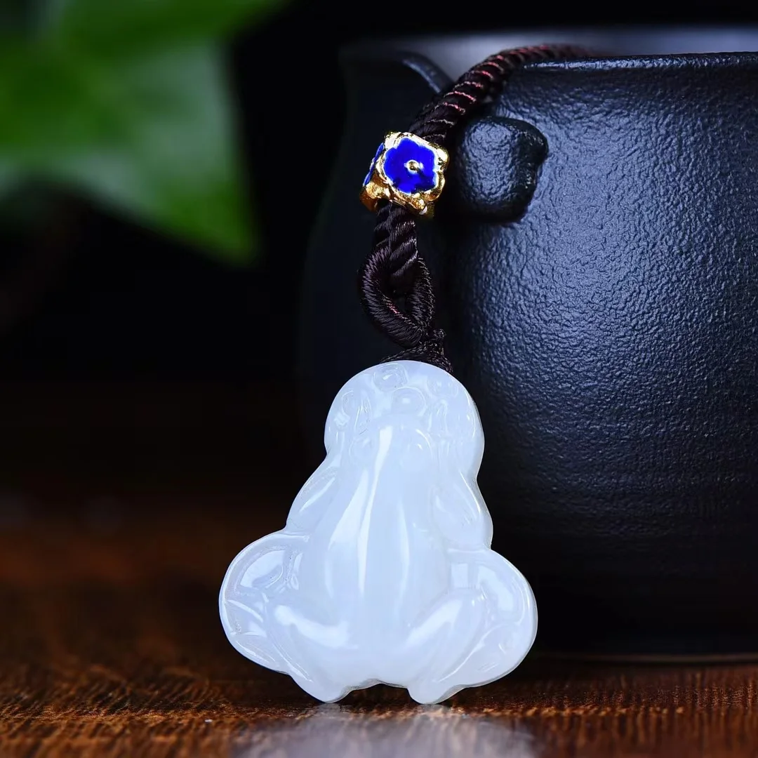 Exquisite Hetian Jade Fugua Pendant Jewelry 25*26MM 3228#