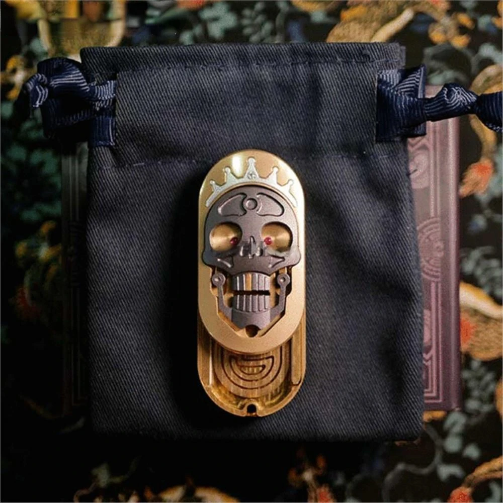 SAS EDC Brass Mechanical Skull Push Slider LIMIT 100