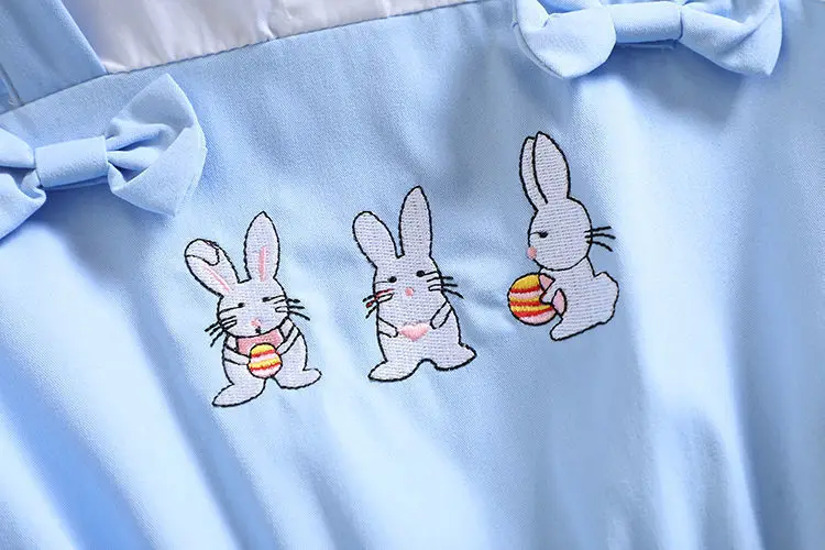 2023 autumn retro Kids Student Dresses Child Clothes Teenager School Uniform Maid Dress bunny Girls Daily Korean 6 9 12 14 year