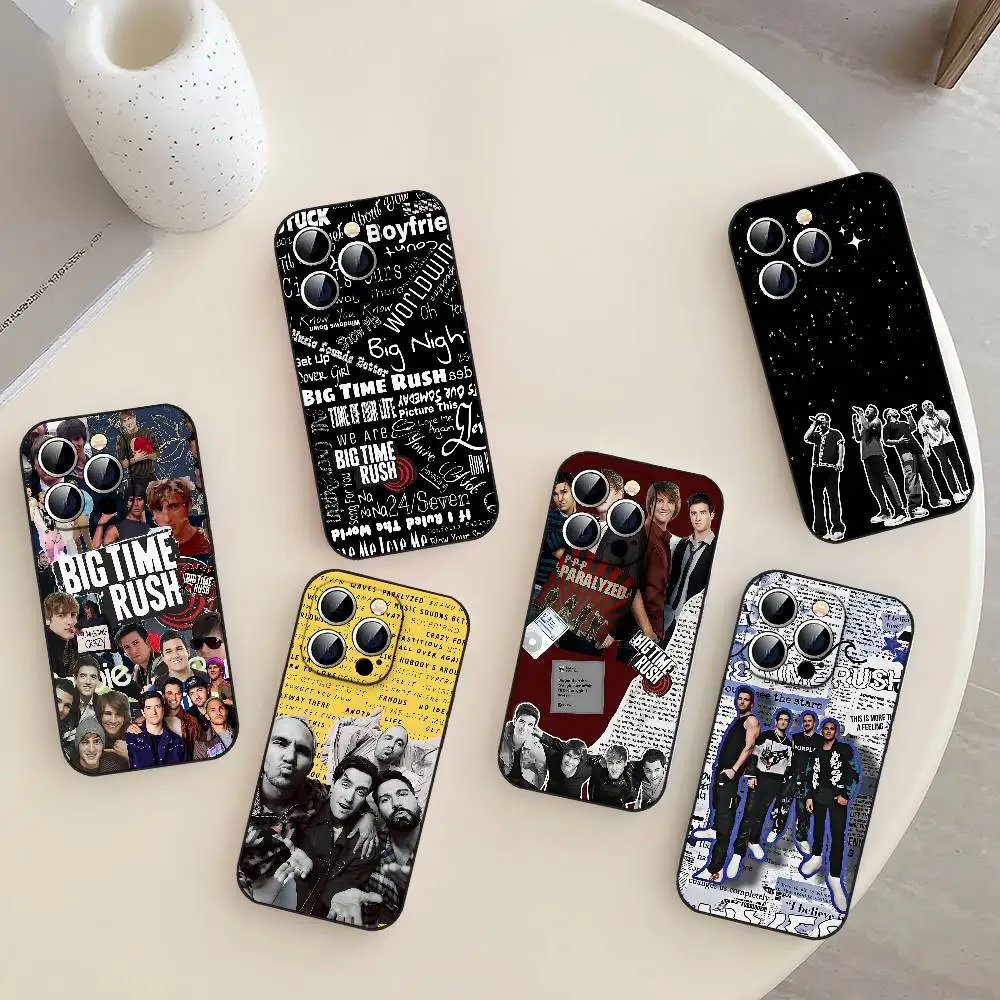 B-Big T-Time Rush Band funda de teléfono para IPhone 17 16 15 14 13 12 11 X XR XS Plus Pro Max Mini funda negra suave