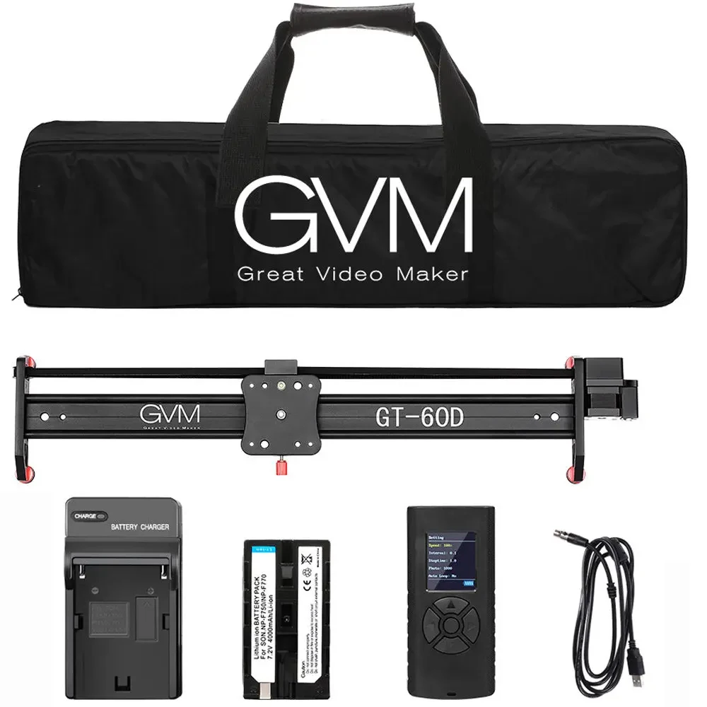 GVM GT-60D 27inch Motorized Camera Slider Video Rail Track Dolly Aluminum Alloy with Remote Control Rechargeable Battery