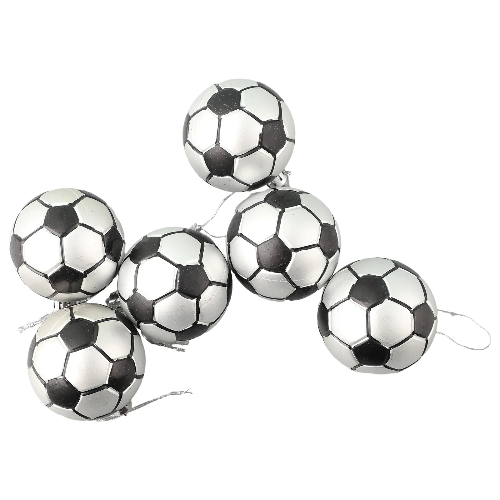 6pcs/Set Christmas Ball Football Basketball Baseball Ornament 6cm Christmas Tree Pendant Home Indoor Decoration