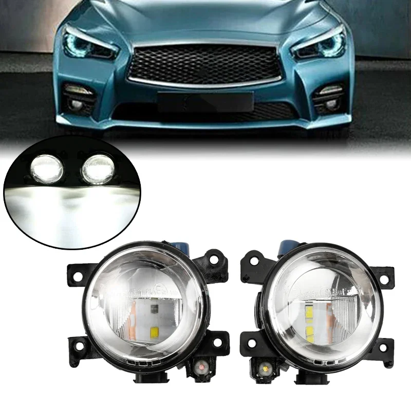 1 Pair Front LED Fog Lights For Infiniti Q50 2014-18 QX60 QX80 Q70/Q70L/Q70 2014-2018 Driving DRL Light 261504GA0A 261554GA0A