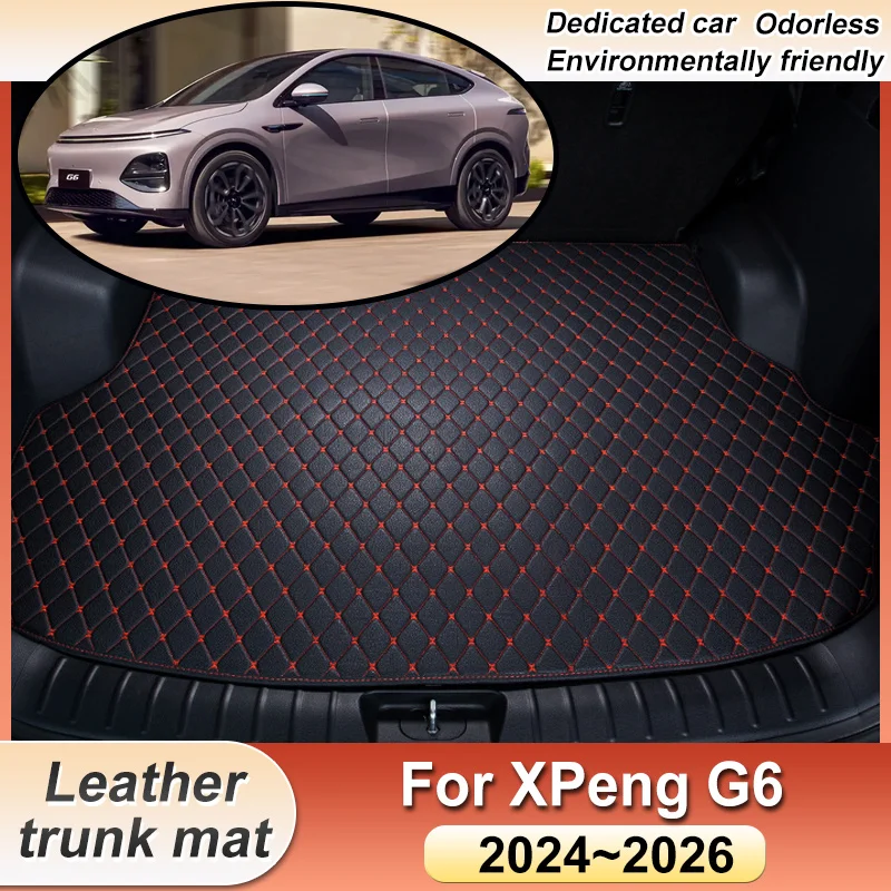 

Коврик в багажник из кожи для XPeng G6 2025 2024 2026, защита от грязи, для хранения, подкладка, поддон, аксессуары для интерьера автомобиля
