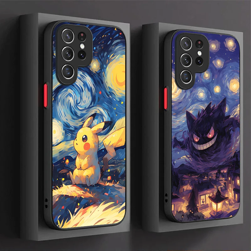 Cute P-Pokemon Starrysky Case For Samsung Galaxy S25 S24 S23 Ultra S22 S21 Plus FE A56 A36 A26 A16 A06 A15 A25 A35 A55 5G Cover