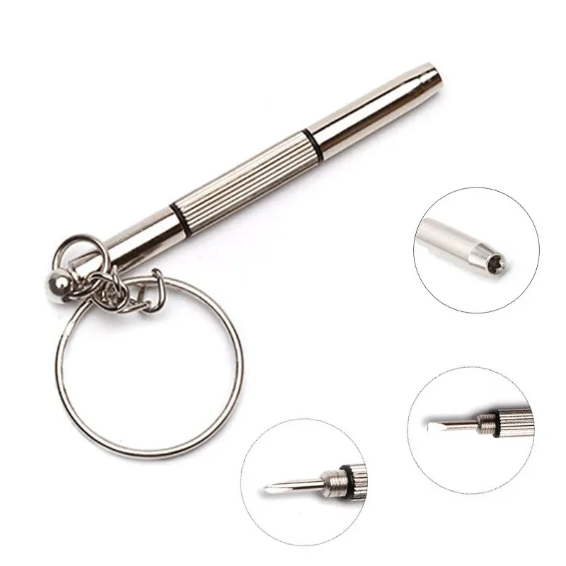 

Portable 3 In 1 Screwdriver Eyeglass Sunglass Watch Repair Screwdriver Set Keychain Stainless Steel Mini Screwdriver Hand Tools