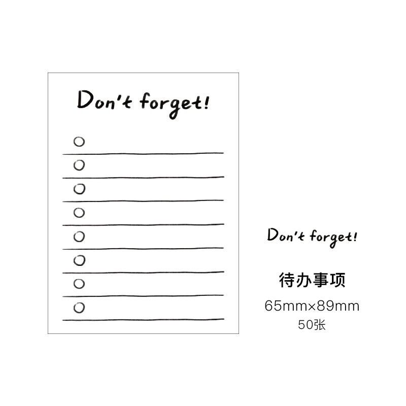 50 Sheets Line Mini Note Book Convenient Memo Pad List Time Sticky Note Schedule Planner Office School Supplies Stationery