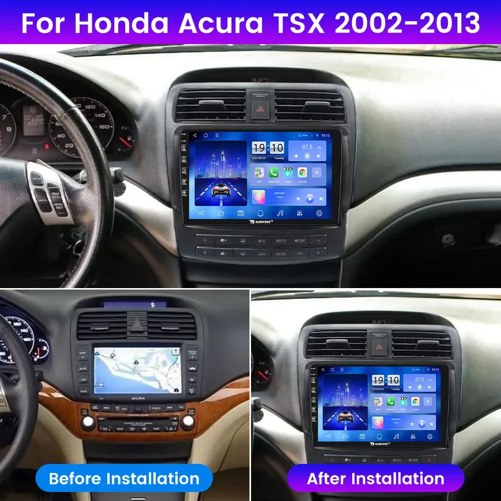 2Din Android Car Radio For Honda Acura TSX 2002-2013 Multimedia Video Player GPS Navigation Stereo Audio Head Unit Carplay 4G