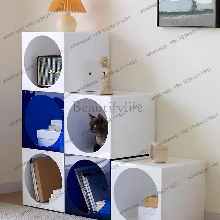 Personalized Creative Side Table Living Room Sofa Movable Square Table Home Wall-Mounted Bookshelf