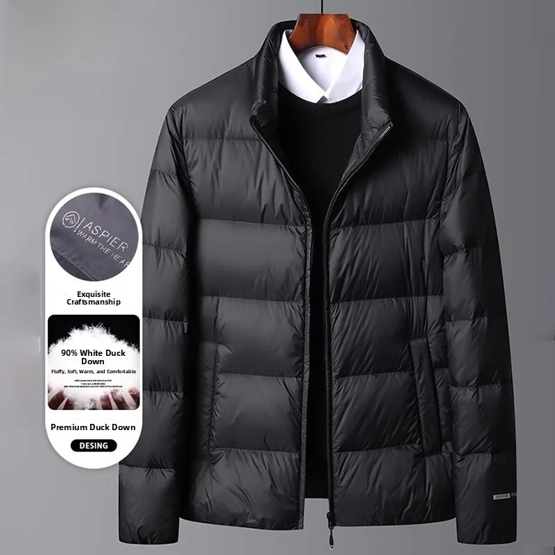 

Pierre Cardin Men's Lightweight down Jaet Stand Collar Bread Sle Du Feather Coat Casual Winter Outerwear