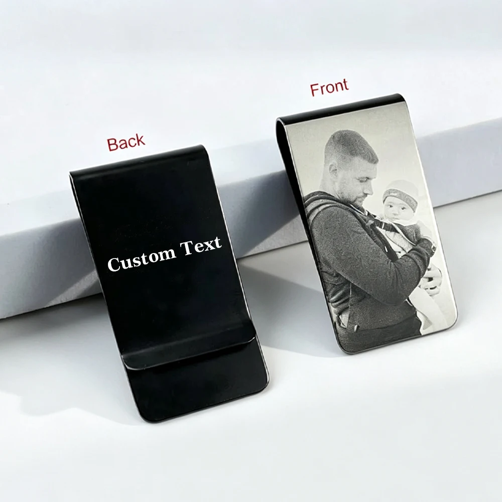 Men's Wallet Clip Personalized Custom Stainless Steel Money Clip Tie Clip Custom Picture Text Money Clip Gift For My Boyfriend