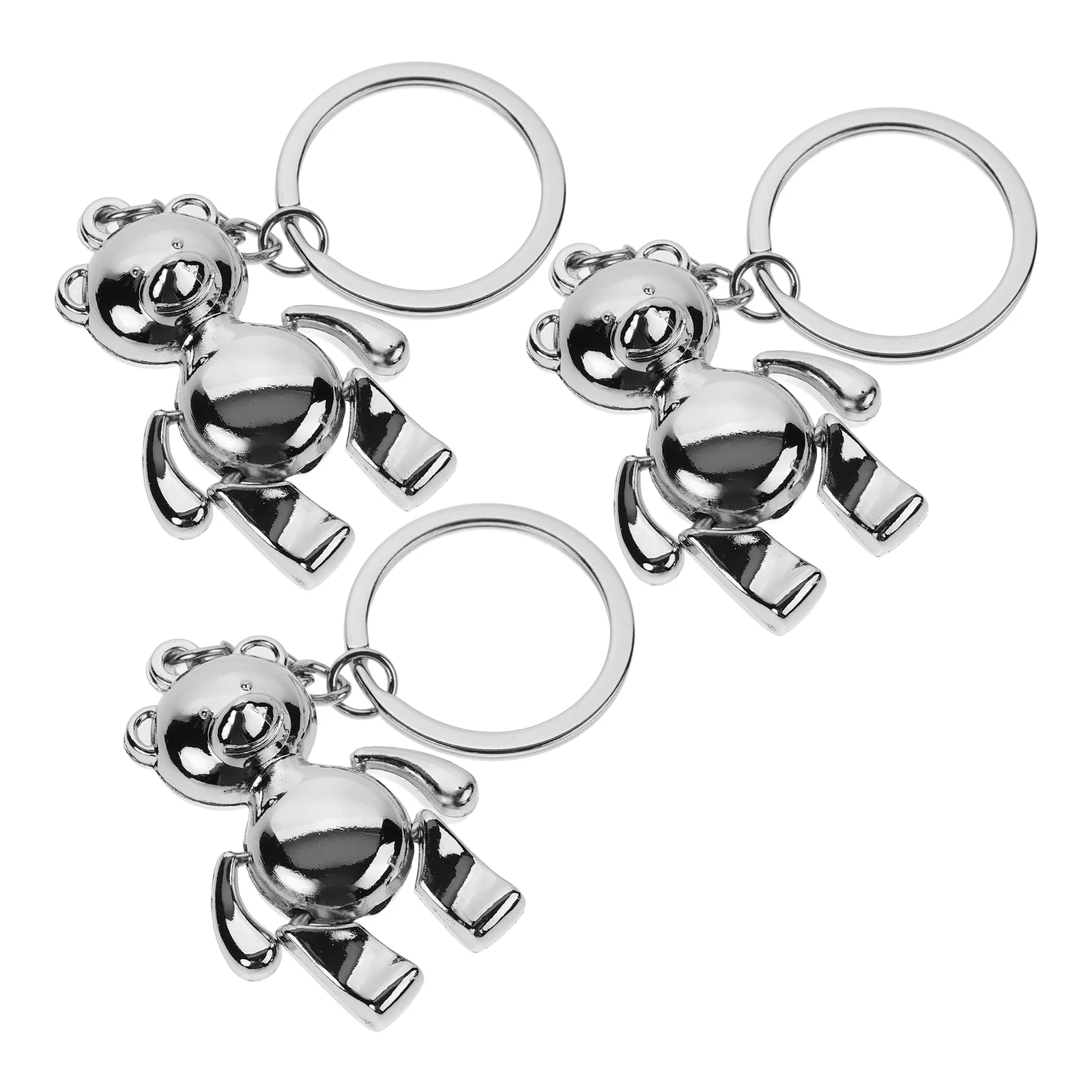 

3 Pcs Bear Keychain Hanging Decorations Charm Rucksack Keyring Shape Bag Pendant Car