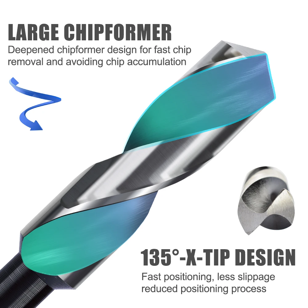 Reduced Shank HSS Drill Bit 14/16/18/20/22/25mm Hole Drill Cutter for Woodworking Carpentry Tools Twist Drill Bit