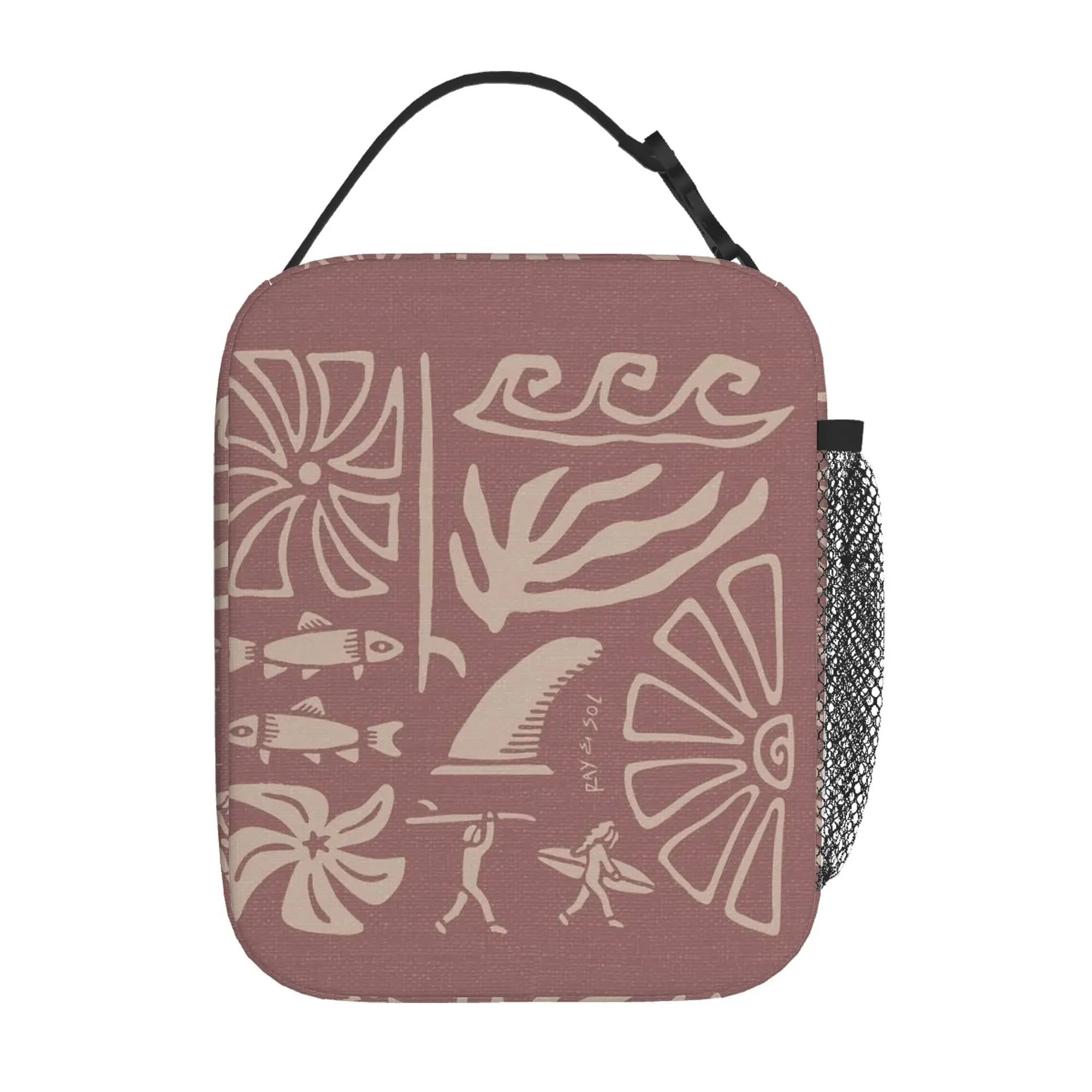 1pc Ocean-Inspired Art Featuring Surfboards And Fish, This Thermal Bag Is Insulated And Designed for Non-Food Contact. It'S Perf