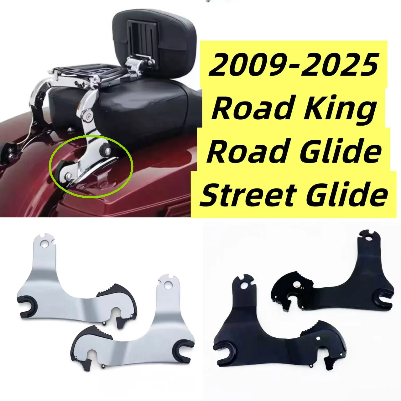 

Motorcycle Quick Release Mount Backrest Latch Latches Clips Kit Detachable For Harley Road King Road Glide Street Glide 09-25