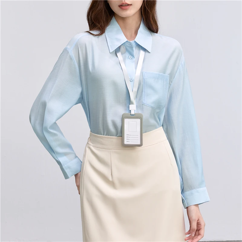 

Fashion Office Ladies Work Shirts Women Blouses Casual Solid Loose Sunscreen Clothing Long Sleeve Cardigan Coat