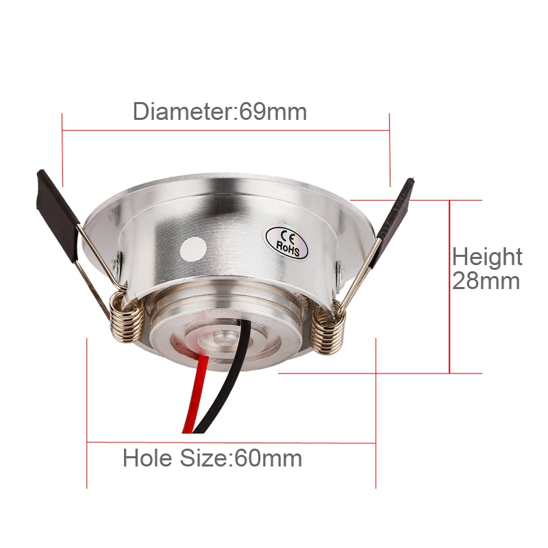 1PC 1W 3W Mini Led Cabinet Lamps Mini led downlight AC85-265V led Spot light lamp include led driver For Kitchen Wardrobe