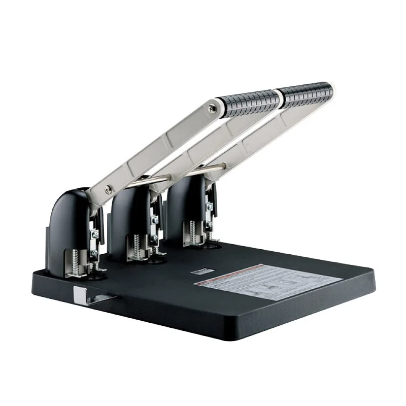 Heavy Duty 3 Hole Punch with Hollow Punch Blades for up to 150 Sheets, Manual Three Hole Puncher with Adjustable Paper Guide