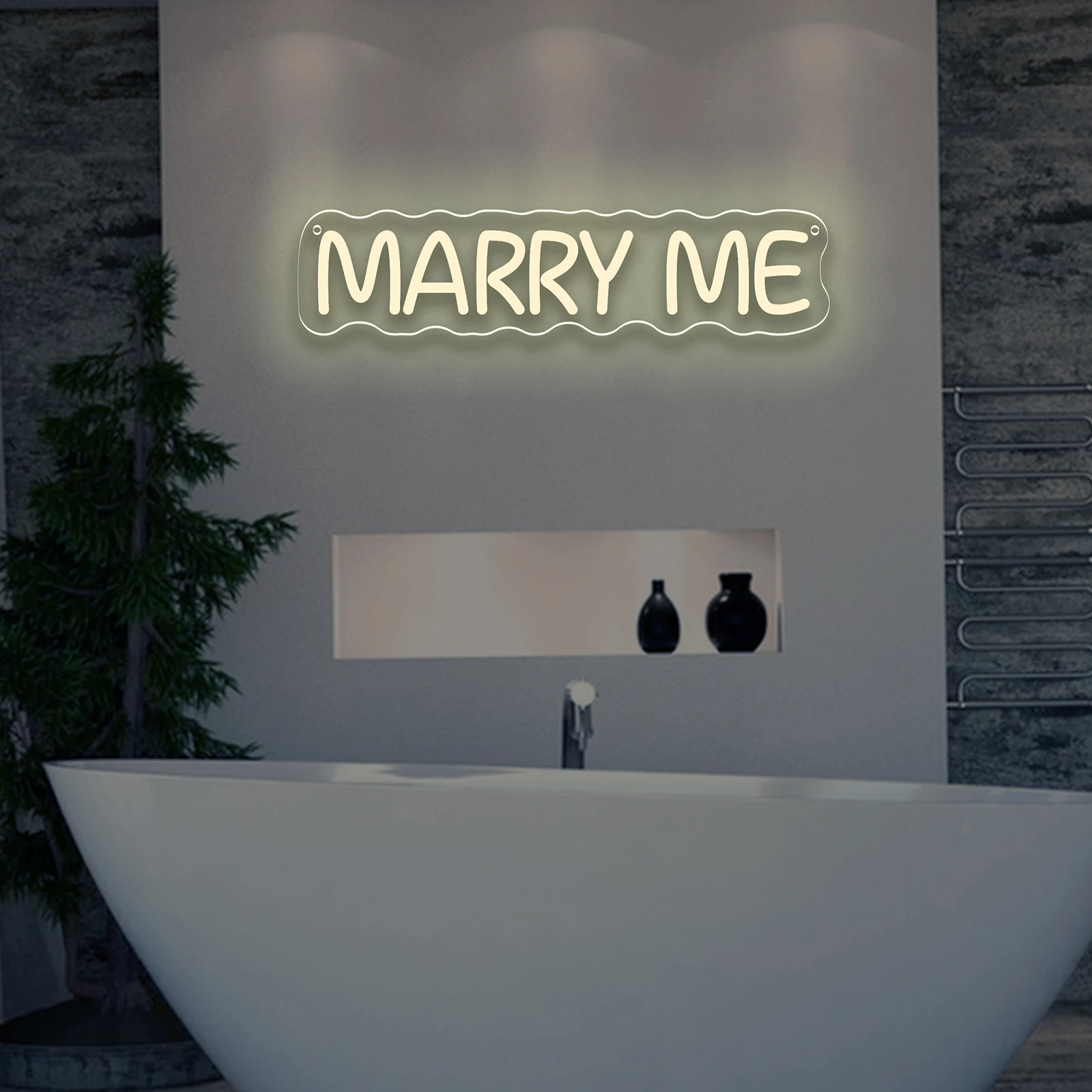 Marry Me LED Neon Sign USB Dimmable Neon Light Sign for Gameroom Bedroom Bar Livingroom Birthday Party Gift Wall Decoration