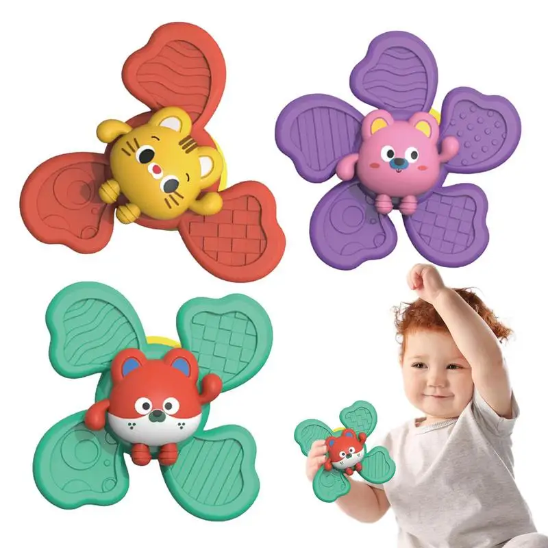 

Suction Cup Spinner Toys 3PCS Cartoon Spinners for Babies Bath Toys Gift Toys for Toddler 6-12 Months Spinning Toys supplies