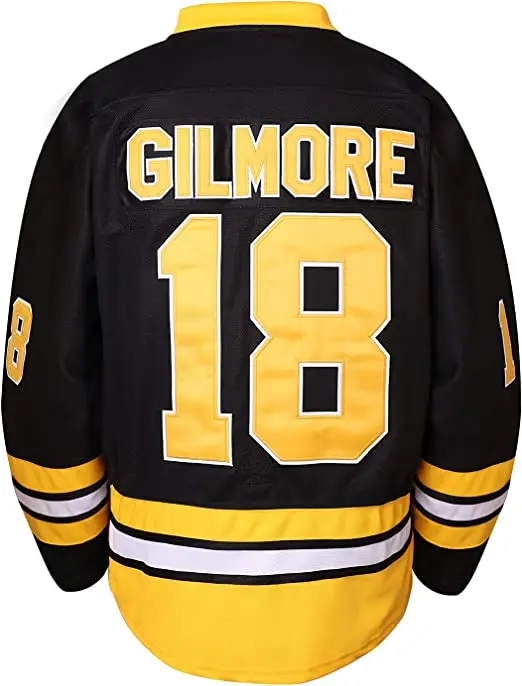 Ice Hockey Jersey Happy Gilmore  18 Boston Adam Sandler 1996 Movie Sport Sweater Stitched Letters Numbers Black Sport cloth