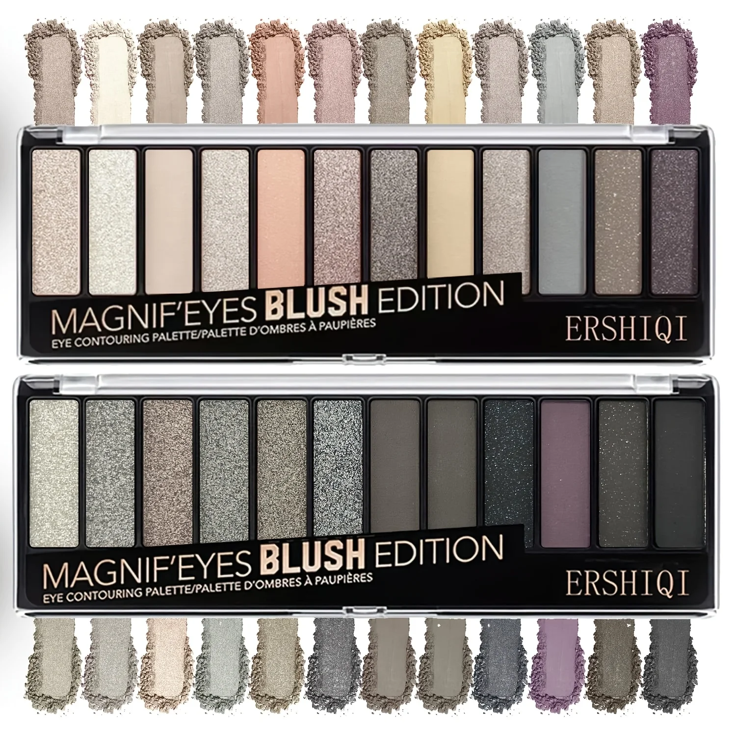 Ombretto ErshiQI a 12 colori con glitter perlescenti, opachi e fini