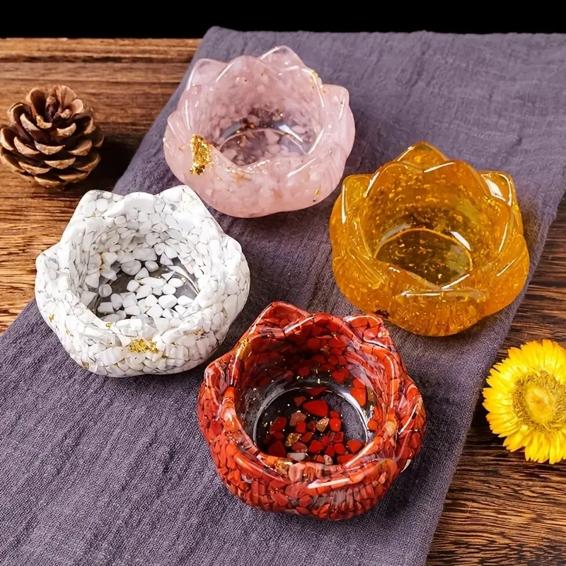 1pc Natural Crystal Resin for Lotus Base for Lotus Bowl