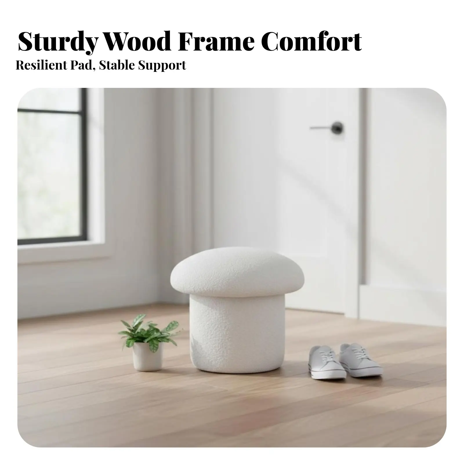 

Круглый пуф из шерпы в скандинавском стиле, низкий табурет, многофункциональный, компактный дизайн для владельцев дома